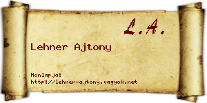 Lehner Ajtony névjegykártya